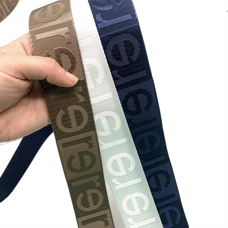 Nylon Jacquard Webbing With 3D Logo Nylon Jacquard Webbing With 3D Logo